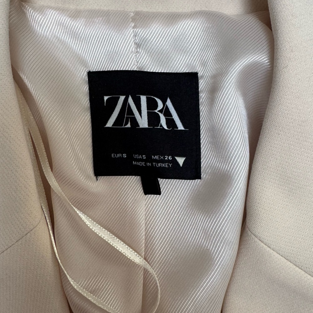 Zara Cropped Cream Blazer Jacket - Picture 5 of 6